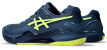 Chaussure Homme Asics Gel Resolution 9 Bleu Jaune Terre battue